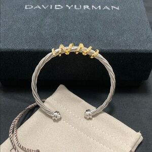 David Yurman Silver and Gold Cable Bracelet